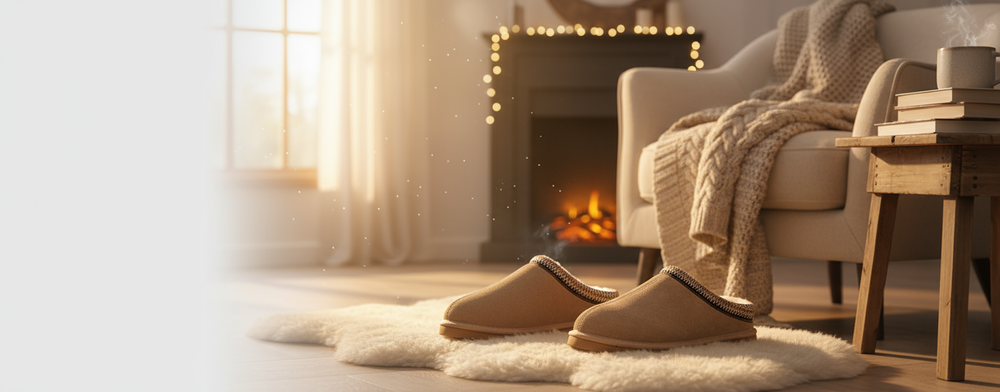 Bannière premium pantoufles confort