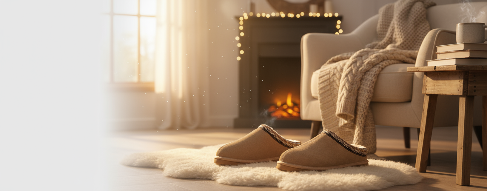 Bannière premium pantoufles confort